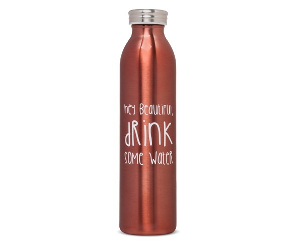 20oz Stainless Steel Insulated Retro Water Bottle - Coral Metallic