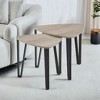 Set of 2 Nesting Coffee Tables, Industrial End Tables Small Stacking Side Tables Accent Table for Living Room Bedroom - 2 of 4