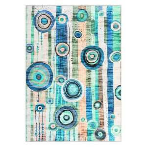 Indoor Modern Washable Area Rugs with Circle Print, Colorful Soft Non Slip Floor Carpet for Bedroom Living Room - 1 of 4