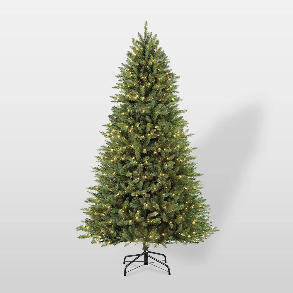 Photos - Garden & Outdoor Decoration Puleo 7.5ft Pre-Lit Full Forest Fir Artificial Christmas Tree Elegant Series - P 