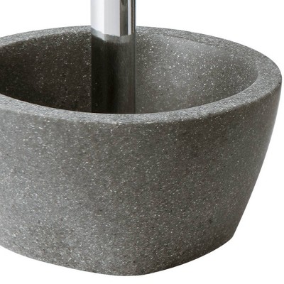 Charcoal Gray Stone and Metal Toothbrush Holder