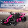 24V Kids Electric Drift Go-Kart, Adjustable Seat, 4 Speed Modes, LED Lights, Music & Horn, Battery-Powered Ride-On for Ages 6-12 - 3 of 4