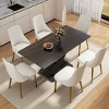 63" Modern Rectangular Dining Table for 6,Sintered Stone Top with Black Metal X-Leg Base-Maison Boucle - 2 of 4