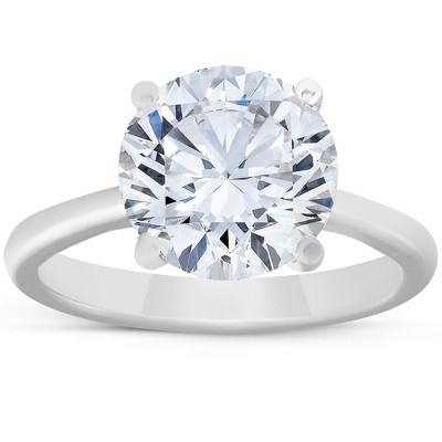 Pompeii3 4ct Solitaire Moissanite Engagement Ring 14k White Gold 10MM