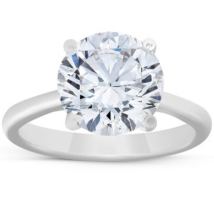 Pompeii3 4ct Solitaire Moissanite Engagement Ring 14k White Gold 10MM - 1 of 4