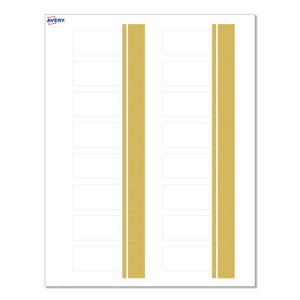 Avery Labels, 1" x 2-5/8", Matte White, Double-Dipped Gold Edge, 160ct - 1 of 4