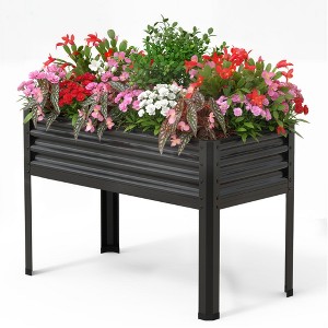 Raised Garden Bed with Legs, Galvanized Steel Elevated Planter Box for Patio, Balcony, or Backyard, 400 lb Capacity - 1 of 4