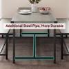 3 Piece Dining Table Set for 4 with Space-Saving Benches, Tabletop, Steel Frame, Modern Farmhouse Kitchen Table - 3 of 4