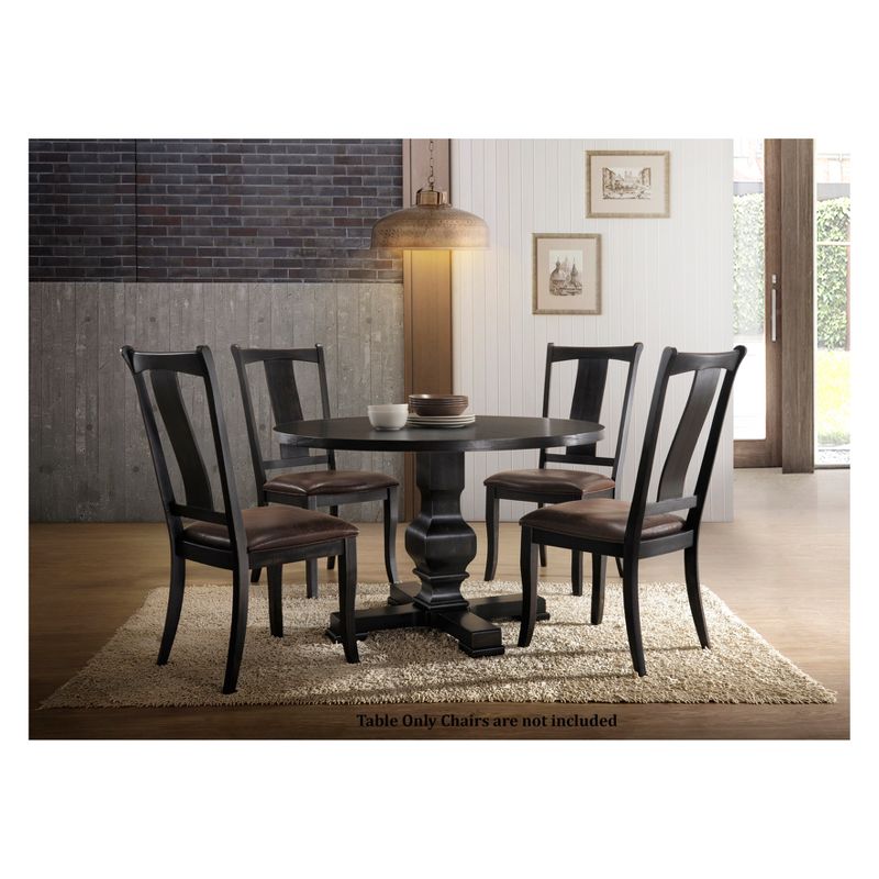 47&#34; Bence Round Pedestal Dining Table Black - Carolina Chair &#38; Table, 4 of 5