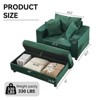 Racxily Chaise Lounge Armchair with Removable Storage Ottoman Accent Sofa Bed Upholstered Sleeper Couch Bed with Pillows - 2 of 4
