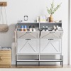 Modern Slim Shoe Organizer Cabinet with 4 Drawers - Space-Saving Open Storage and Narrow Hidden Rack - Metal Legs - 2 of 4