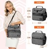 OPUX Double Decker Lunch Box Men Women, Insulated Leakproof Cooler Bag Adult Work, Dual Compartment Pail Tote Boys Girls Kids - 3 of 4