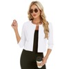 Coolmee Women's 3/4 Sleeve Cropped Coat Lightweight Notch Collar Blazer Jacket Business Casual - 4 of 4