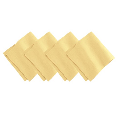 4pk Cotton Easy Care Napkins Yellow - Threshold