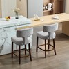 TIRAMISUBEST Wood Frame Mid Century Modern Bar Chairs Set of 2, Upholstered Bar Stools with Nailheads Trim & Footrest - 3 of 4