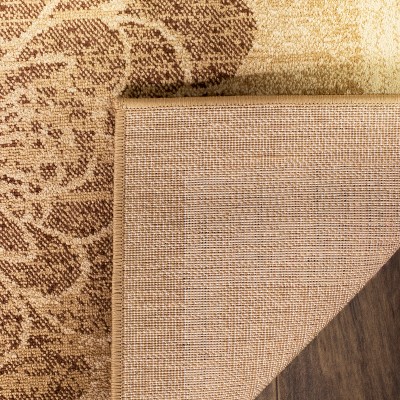 Ivory and Multi Patchwork Floral 6'7" Square Area Rug