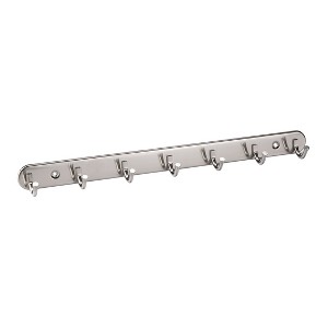 Unique Bargains Wall Mount 7 Hooks Stainless Steel Rack Coat Hat Hooks and Hangers Silver Tone 1 Pc - 1 of 4