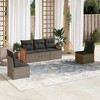 vidaXL Garden Sofa Set Grey PE rattan 5-piece set Adjustable Feet - 2 of 4