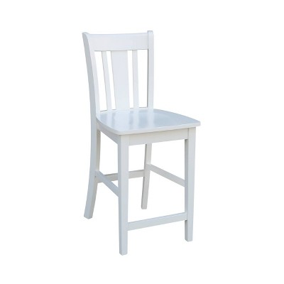 Elegant San Remo 24" White Solid Wood Counter Stool