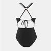 Women's V Neck Tummy Control Double Straps One Piece Swimsuit -Cupshe - 2 of 4