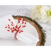 Saro Lifestyle Holly Jolly Beaded Napkin Ring (Set of 4), Red - 4 of 4