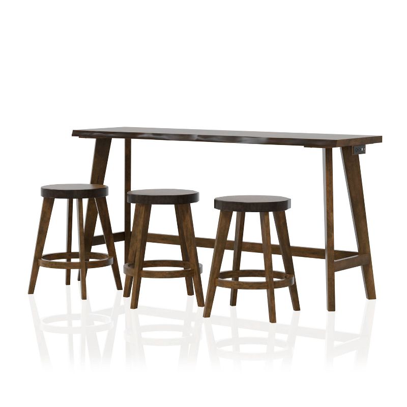 Ballivor Counter Height Dining Table Sets with USB Plug Dark Walnut - HOMES: Inside + Out, 1 of 10