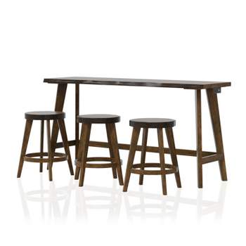 Ballivor Counter Height Dining Table Sets with USB Plug Dark Walnut - HOMES: Inside + Out