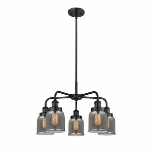 Bell - 5 Light Stem Hung Chandelier In Art Deco Style-14.75 Inches Tall and 23 Inches Wide - 1 of 1