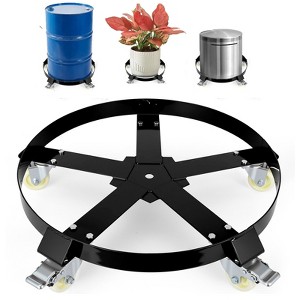 55 Gallon Drum Dolly 1000 lbs - Barrel Cart With Swivel Casters & Cross Braces, Non Tipping Drum Transport for Warehouse/Factories - 1 of 4