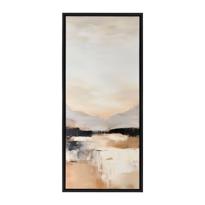 Sylvie 18"x40" Black Framed Abstract Landscape Canvas