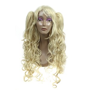 Unique Bargains Women Curly Human Hair Wigs with Wig Cap 650g - 1 of 4