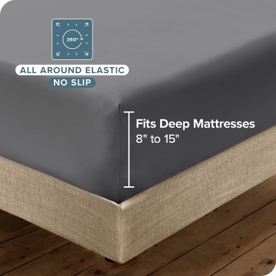Gray Full-XL Microfiber Deep Pocket 6-Piece Sheet Set
