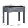 YONWAY Raised Garden Bed with Legs,Elevated Wooden Planter Box, Self-Draining with Bed Liner for Vegetables,Herbs, and Flowers Backyard,Dark Gray - 3 of 4