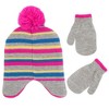 Minnie Mouse Winter Hat and Mittens Set, Kids Ages 2-4 (Pink/Grey) - 3 of 3