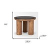 HomeRoots 18" Brown And Black Reclaimed Wood Distressed Round End Table - 3 of 4