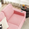 Mocamel 83.86"Corduroy Fabric sofa,Modern Compressed Couch,3-Seater Sofa, Furniture for Living Room,Bedroom,office - 3 of 4