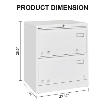 Product dimensions illustration with cabinet