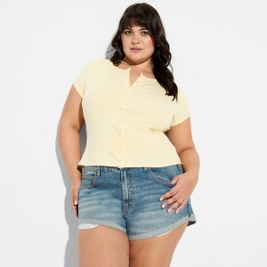 Women's Mid-Rise Cheeky Denim Shorts - Wild Fable™ Dark Wash 17