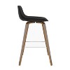 Sapphtopaz Modern Bar Stool Upholstered Dining Chairs with Curved Seat and Backrest Counter Height Barstools Set of 2 for Kitchen Island - 3 of 4