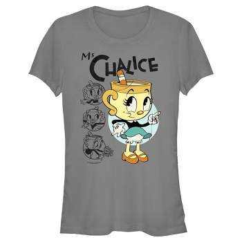 Men's The Cuphead Show! Mugman Ms. Chalice and Cuphead Sketch Graphic Tee  White Medium 