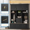 75'' Hall Tree with Bench, Coat Rack and 6 Drawers, Entryway Storage Organizer with Cabinets for Mudroom Foyer-3irtyhousy - 2 of 4