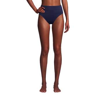 Lands' End Women's Chlorine Resistant High Leg High Waisted Bikini Swim Bottoms