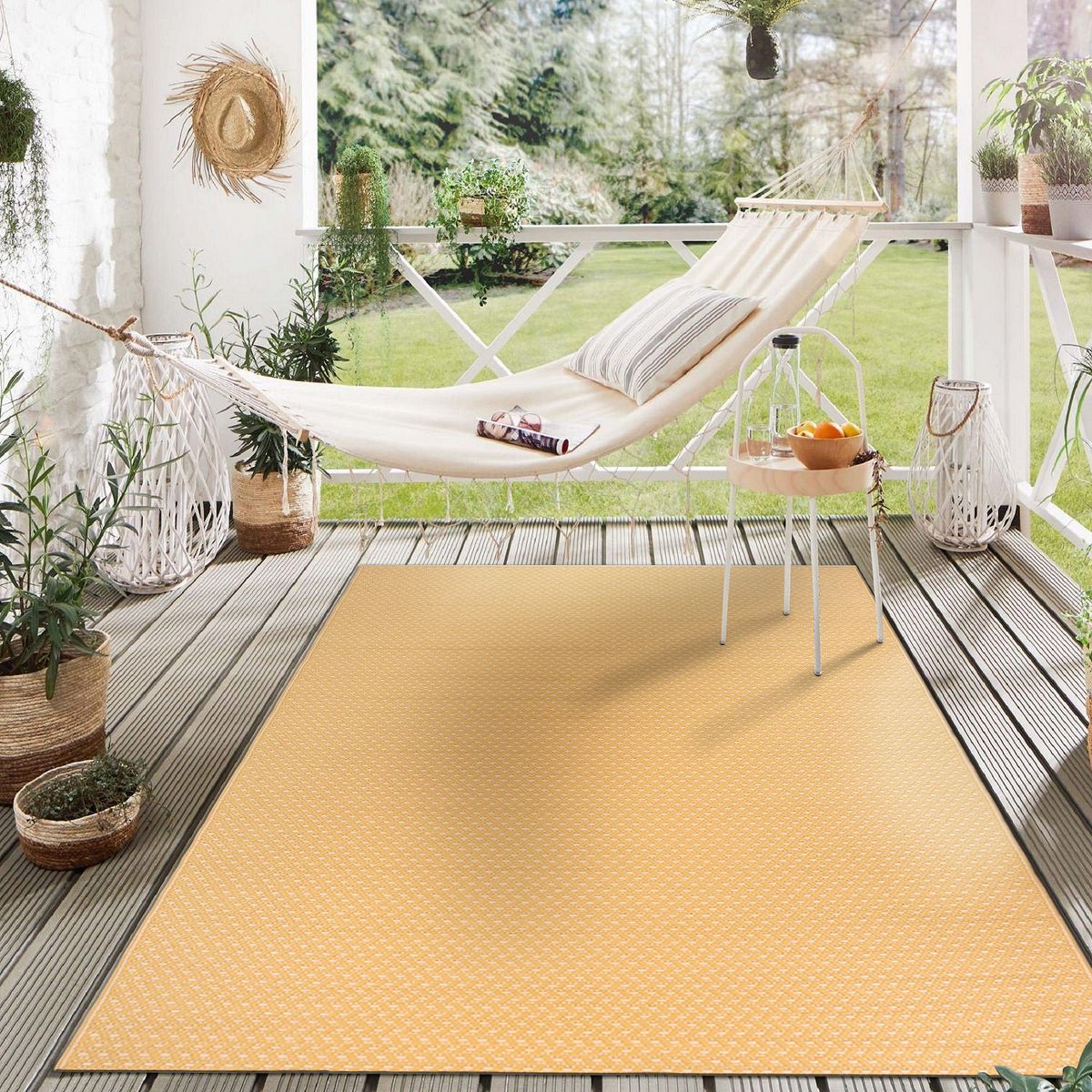 World Rug Gallery Contemporay Solid Reversible Plastic Indoor and Outdoor Picnic Mat, Camping Rug, RV Rug:  Geometric,  UV-Resistant,  Flat Pile - thumbnail 8