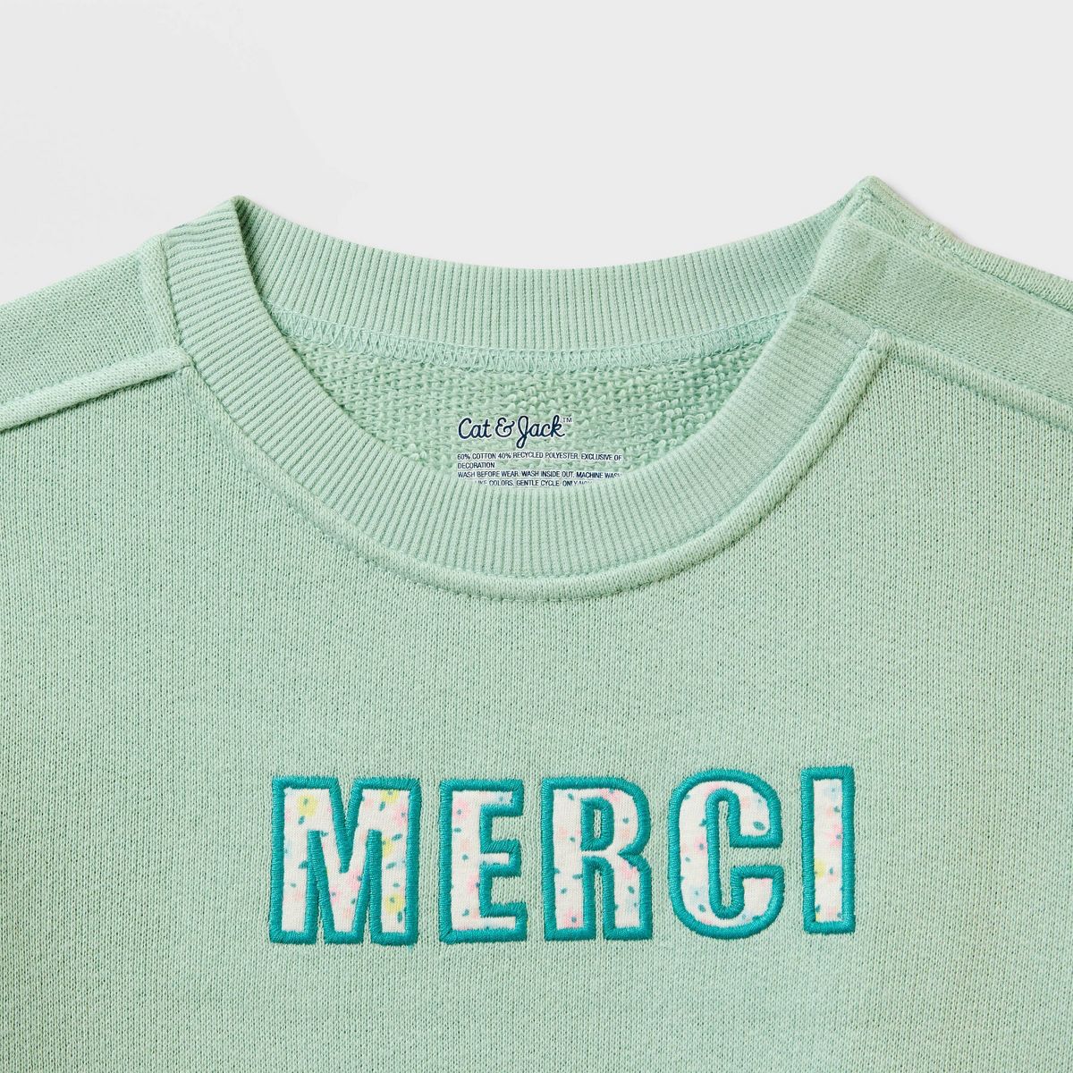 Toddler Girls' Adaptive French Terry Pants Set - Cat & Jack™ Light Mint Green - thumbnail 3