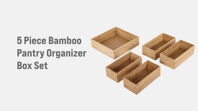 Natural Bamboo Multi-Size Storage Organizer Box Set