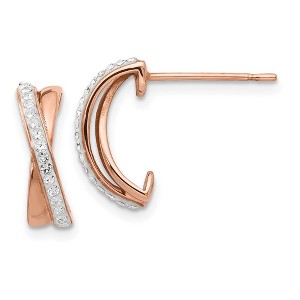 Chisel Stainless Steel Polished Rose IP-plated with Preciosa Crystal Stud Earrings - 1 of 4