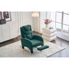 Nursery Rocking Chair with Adjustable Footrest,Teddy Fabric Glider Recliner with Side Pocket for Living Room Bedroom-Baofuwish - 2 of 4