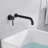 Sumerain Matte Black Wall Mount Left-Handed Tub Faucet Tub Filler Long Spout Wall Bathtub Faucet - 4 of 4