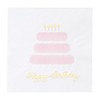 Blue Panda 50 Pack Light Pink Happy Birthday Cocktail Napkins with Gold Foil Accents, 3-Ply, 5 x 5 In - 4 of 4