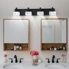 DOMETOUR 4-Light Matte Black LED Vanity Light with Crystal Glass Shades, Modern Bathroom Wall Sconce - 2 of 4